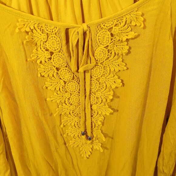 Mustard Yellow Embroidered Lined Dress - Picture 8 of 9